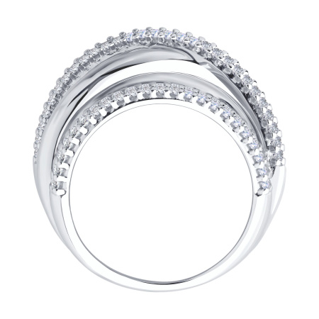 Кольцо из серебра с фианитами Орбита