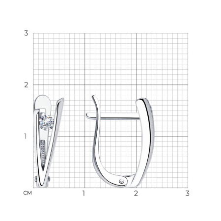 Серьги из серебра с фианитом