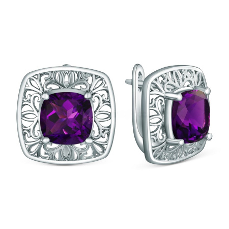 Серьги из серебра с аметистом