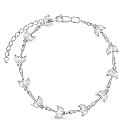 Браслет из серебра с фианитами