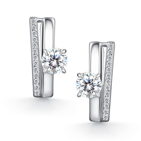 Серебряные серьги с фианитами