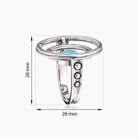 Кольцо из серебра с камнем ларимар