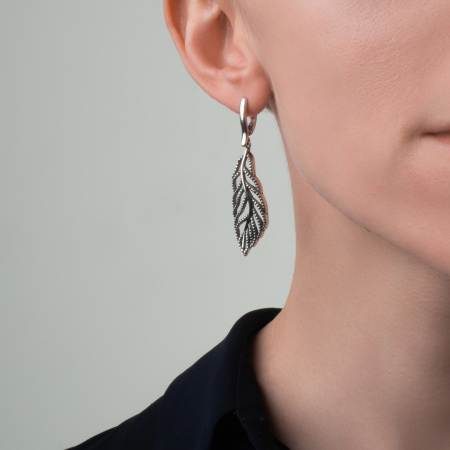 Серебряные серьги «Перышки»