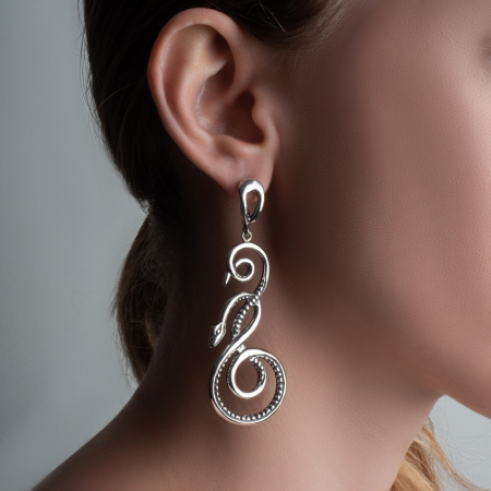 Серебряные серьги «Искуситель»