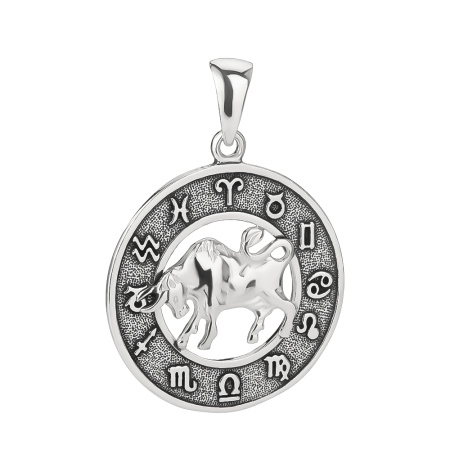 Кулон из серебра знак зодиака «Телец»