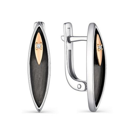 Серьги из серебра с бриллиантом