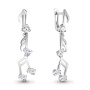 Серьги из серебра с фианитами «Ноты»