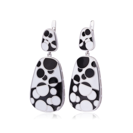 Cеребряные серьги-подвески «Круги»