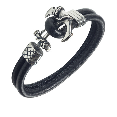 Кожаный браслет «Якорь»