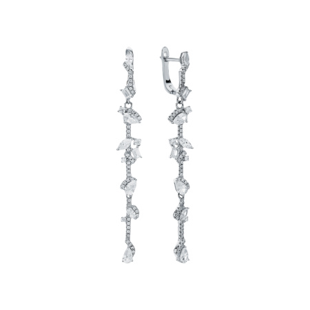 Серьги из серебра с фианитами