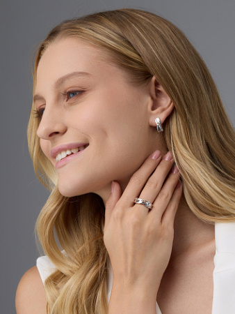 Серьги из серебра с бриллиантами