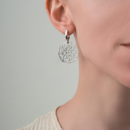 Серебряные серьги «Кружева»