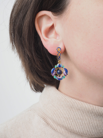 Серьги из серебра с эмалью