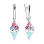 Серебряные серьги с эмалью «Мороженое»