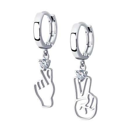 Серебряные серьги с фианитами