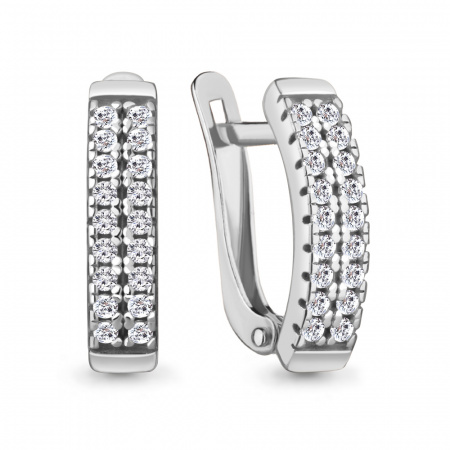 Серьги серебряные с фианитами