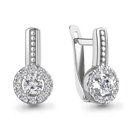 Серьги из серебра с фианитами