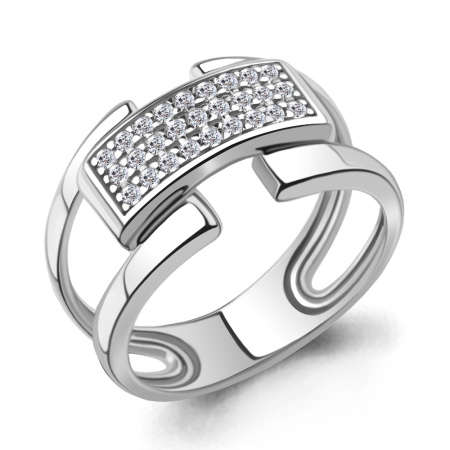 Кольцо из серебра с фианитами