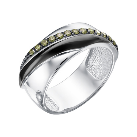 Кольцо из серебра с хризолитами