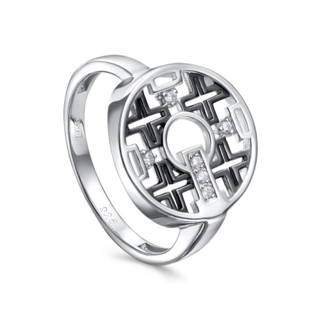 Кольцо из серебра с фианитами