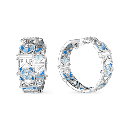 Серебряные серьги с эмалью