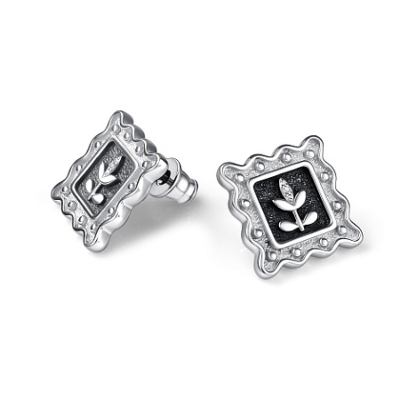 Серьги из серебра с фианитами