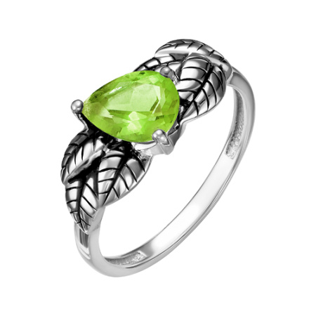 Кольцо из серебра с хризолитом