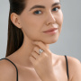 Кольцо из серебра с фианитами «Лягушка»