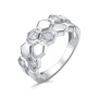 Серебряное кольцо с фианитами «Соты»