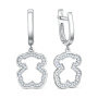 Серьги из серебра с фианитами «Мишка»
