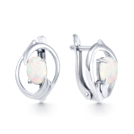 Серьги из серебра с опалом