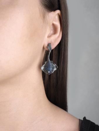 Серебряные серьги «Скат»