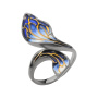 Кольцо из серебра с эмалью «Крыло стрекозы»