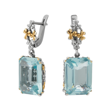 Серебряные серьги с топазом