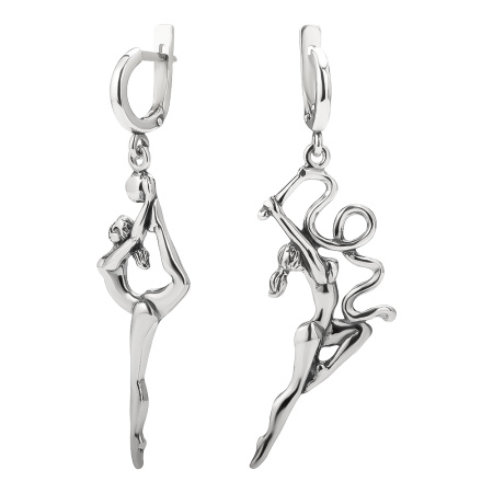 Серебряные серьги «Гимнастика»