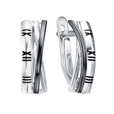 Серьги из серебра с эмалью «Время»