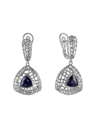 Серьги из серебра с сапфирами «Мишель»