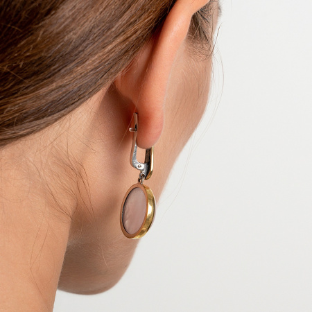 Серебряные серьги «Нежная Дрёма» с розовым кварцем