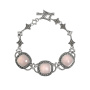 Серебряный браслет с розовым кварцем и марказитами Swarovski