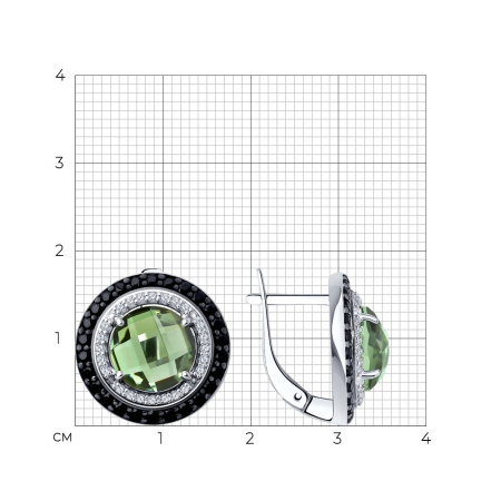 Серьги Sokolov из серебра с миксом камней