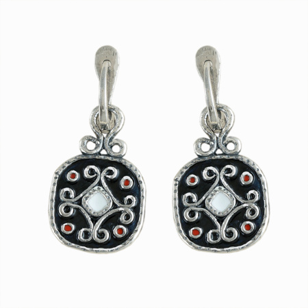 Серьги «Славянские» из серебра с эмалью