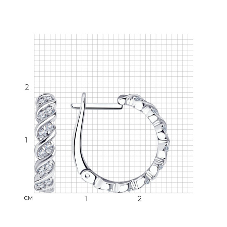 Серьги Sokolov из серебра с фианитами «Плетение»