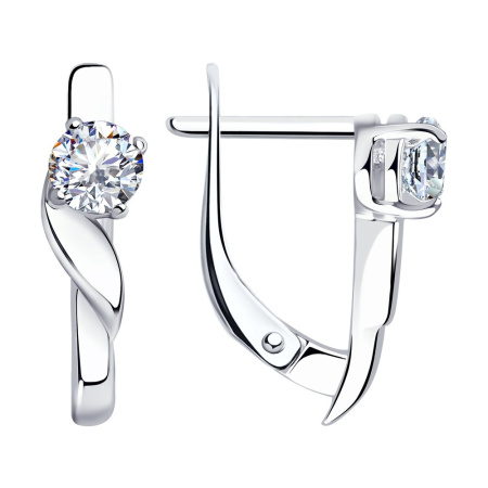 Серьги из серебра с фианитами Sokolov