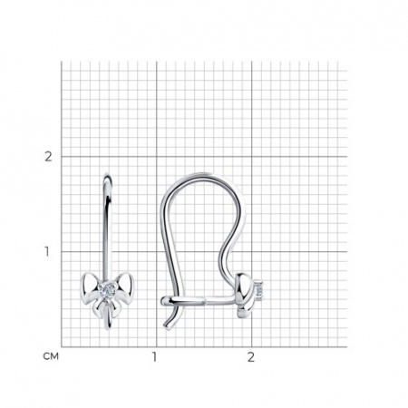 Серьги из серебра с фианитами
