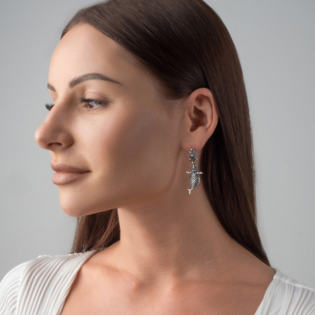 Серебряные серьги «Лесная тусовка»