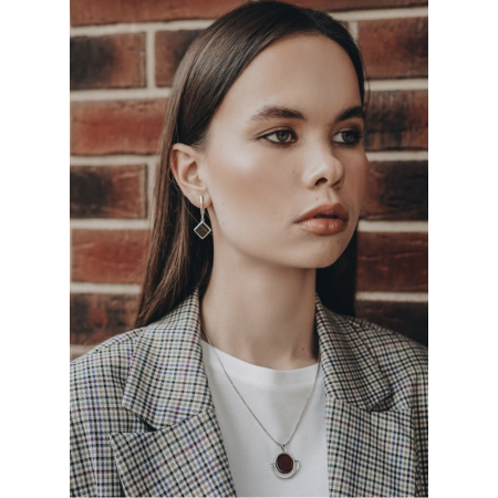 Серьги из серебра с янтарем