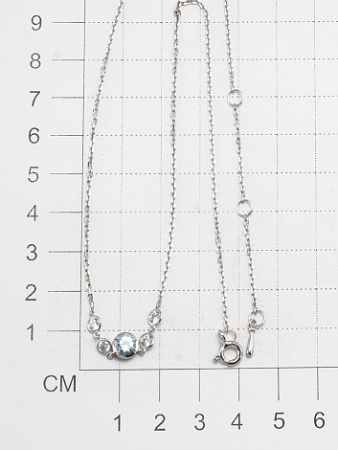 Колье из серебра с топазом и фианитами