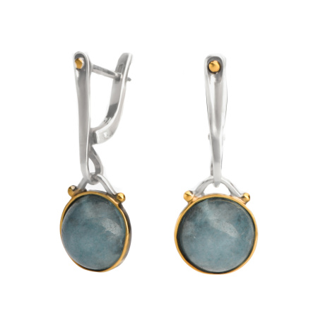 Серьги из серебра с аквамарином