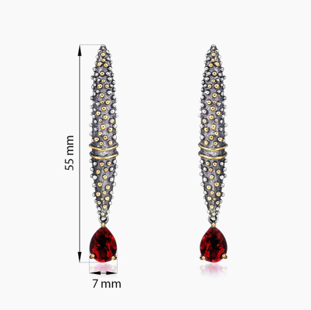 Серебряные серьги «Гранатовая тропа»