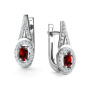 Серебряные серьги с гранатом и фианитами